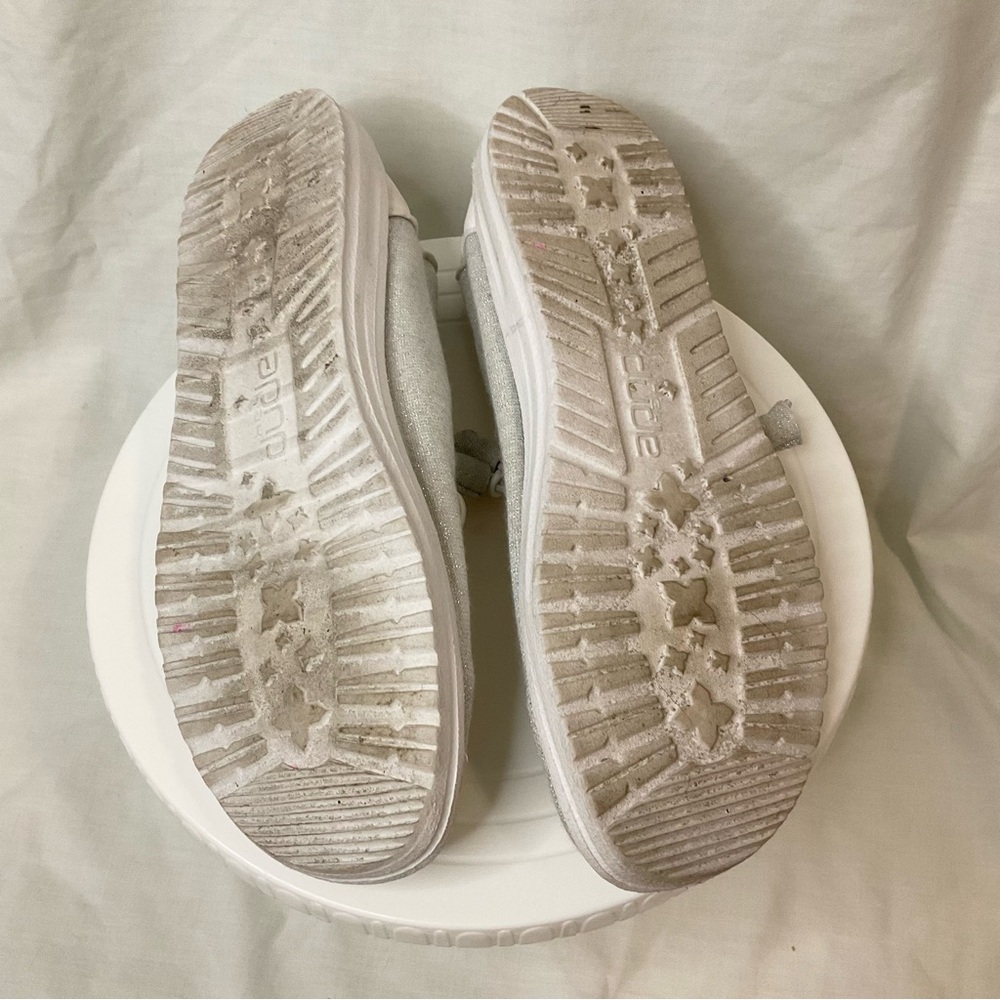 Hey Dude Shoes Womens 7 Wendy Stretch Sparkling White Mocs Laced - Picture 10 of 11
